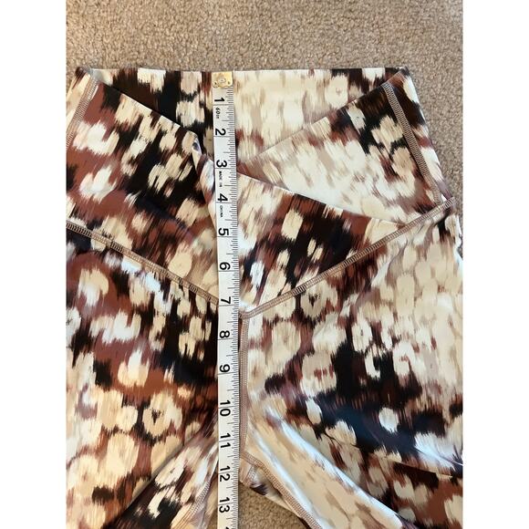 Aerie Offline Crossover Waist Leggings Size S Brown Cream High Rise Full Length - Picture 5 of 6